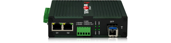 Thor 2 x Gigabit Ethernet + RS-232/RS-485 over Single Fiber -  Full Duplex Fiber Converter - Image 2