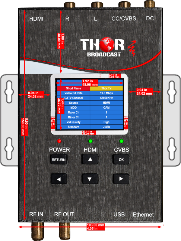 Thor Digital RF Pocket Modulator with A/V or HDMI in and QAM/ATSC/DVBT/ISDBT Output - Image 7